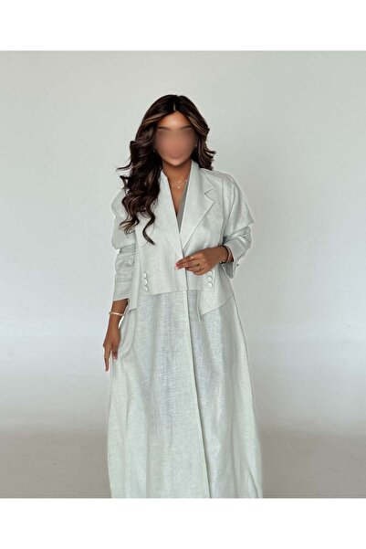 AYA mw1541-Abaya-Linen-Gray-Summer