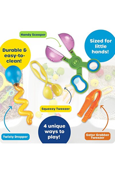 Learning Resources Helping Hands Fine Motor Tool Set, Sensory Games, Ages 3+, Multi-color (4 items)