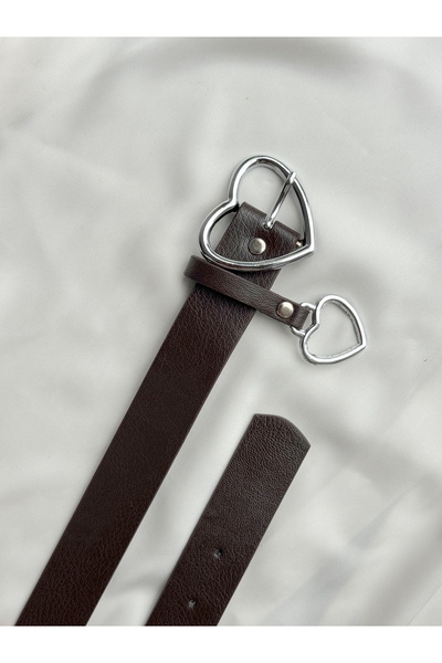 KIRASE Women's Heart Buckle Basic Women's Trouser Belt, Coat Belt, Dress Belt, Shirt Belt Length110 Width3