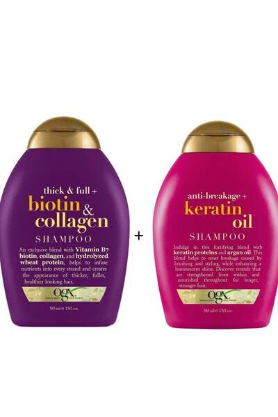 OGX Thick & Full Biotin & Collagen + Keratin Oil Anti-Breakage Shampoo, 385 ml