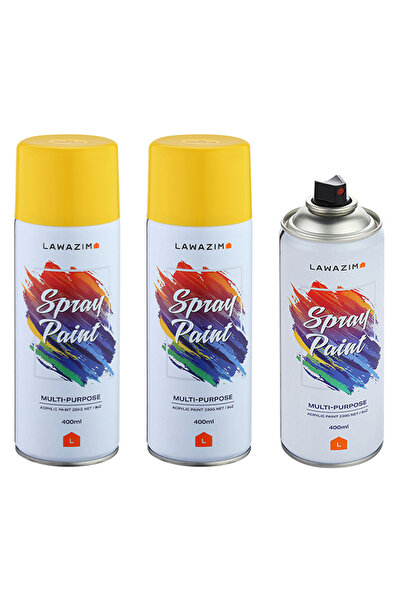 Lawazim Spray Paint Set 3 Piece - Multi-Surface 400ml Quick-Drying Paint for Indoor and Outdoor Use