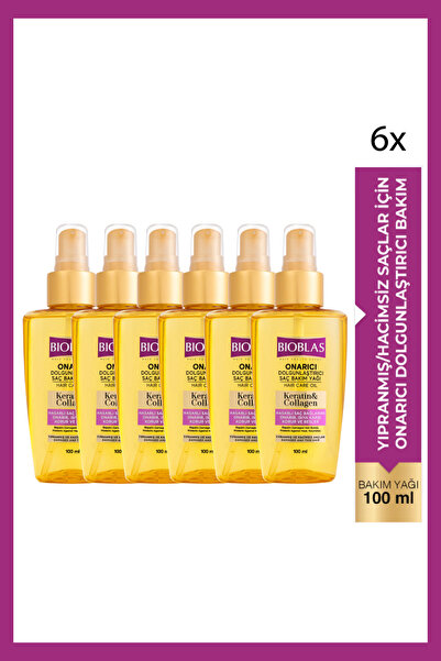 Bioblas Keratin Kolajen Onarıcı Dolgunlaştırıcı Saç Bakım Yağı 100 Ml İnce Yı...