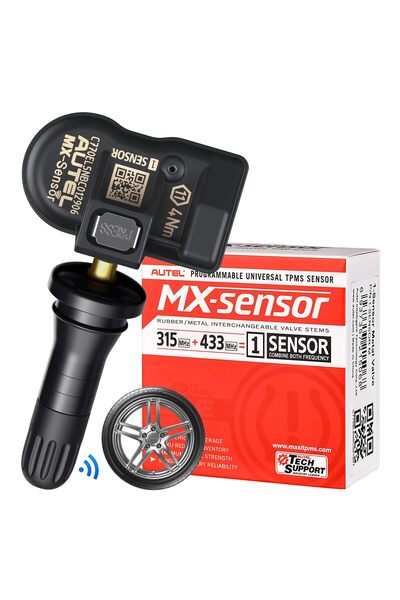 Autel مستشعر TPMS ثنائي التردد MX-Sensor 315+433MHz (صمام مطاطي، ضغط، قطعة واحدة)