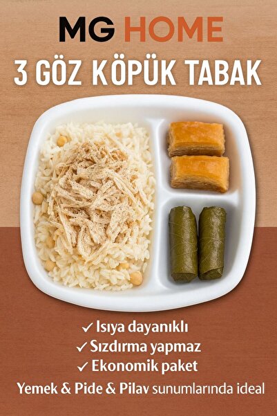 MG HOME 50 Adet ❤️ 3 Göz Köpük Tabak – Isıya Dayanıklı Ekonomik -Kullan At Hİ...