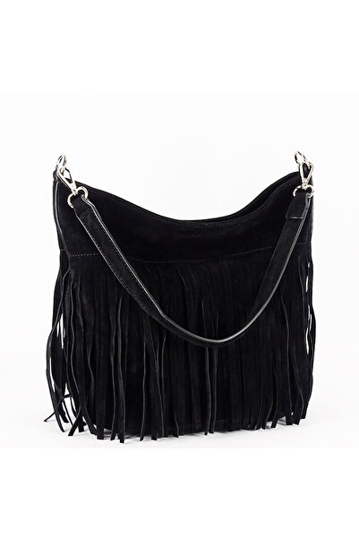 Flora&Co Paris geantă neagră cu franjuri B-F7515 14