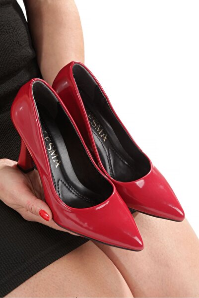 Y ESMA Stiletto Red Patent Leather Medium Size 9cm Goblet Heel Women's Shoes New Season