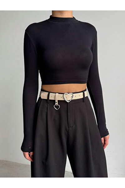 KIRASE Women's Heart Buckle Basic Women's Trouser Belt, Coat Belt, Dress Belt, Shirt Belt Length110 Width3