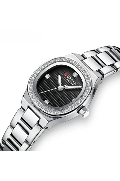 Curren -9101 Original Brand Stainless Steel Band Wrist Watch For Women With Free Box