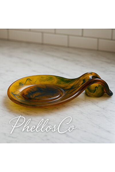 Phellos Vintage, Colorful Spoon Rest, Retro Decorative Spoon Holder, Special Design Spoon Rest
