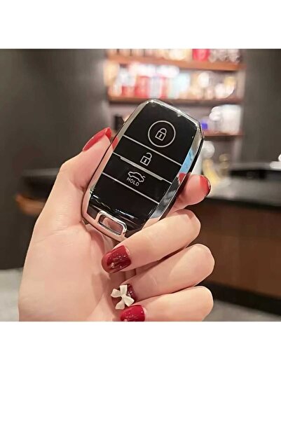 GMA KEYS Kia Rio Ceed Soul Sportage Sorento Picanto 3 Button Keyless Nano Key Case Cover Black Silver Color