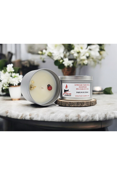 Fresh Candles Intense Vanilla Scented Candle 180ml, metal