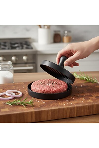 AyrStore Yapışmaz Büyük Boy Hamburger Köfte Kalıbı - Paslanmaz Çelik Karbon K...