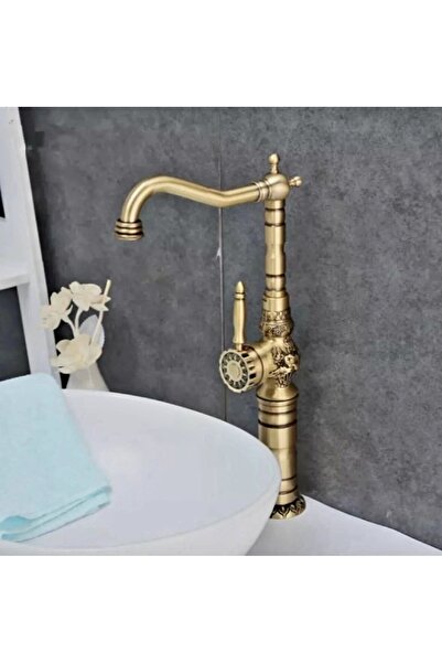 Prima Antik Rustik Desenli Çanak Lavabo Bataryası