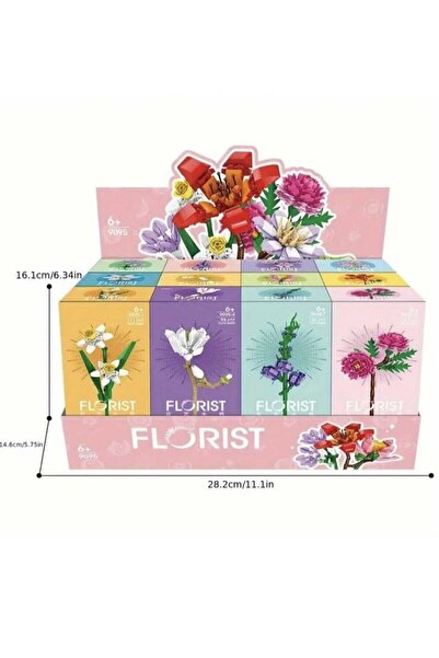 Genel Markalar 1 ADET Çiçek Yapı Blokları, Vazoluk Çiçek, Çiçek Dekor, Oyunca...