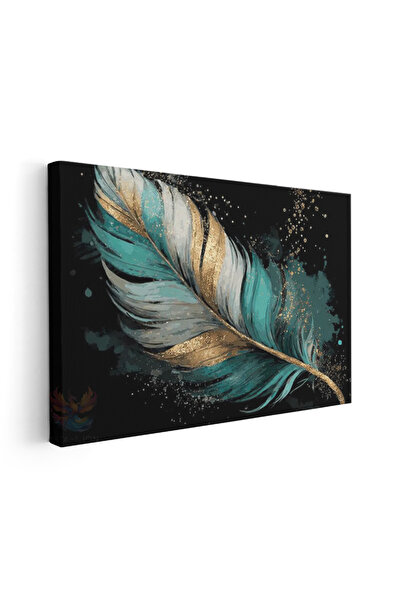 Artarilion Yatay Kanvas Tablo Kus Tuyu Renkli Modern Duvar Tablosu Kanvas Sal...