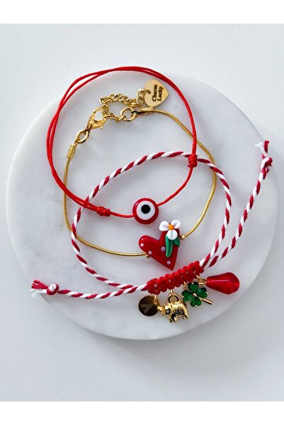 CHARMLUCKY Papatyali Kalp-Charm Marteni̇çka Combination