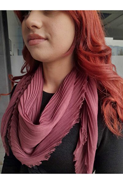 BurcHair Combination Complementary Pleated Permanent Single Color Shawl 90X90