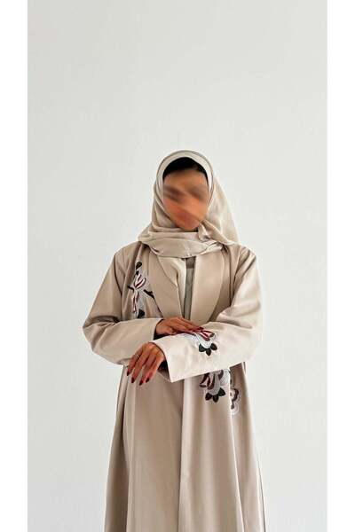 AYA mw1705-Abaya-Blazer-with-Embroidery-in-Crepe-Fabric