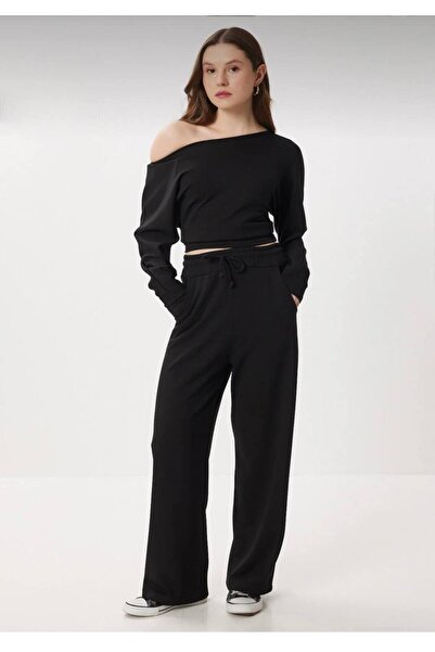 LACASE Women's Black Modal Tracksuit Set