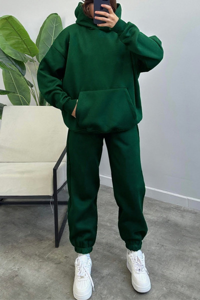 ruNadeS Unisex Couples' Special 3 Thread O Oversized Thick Winter Tracksuit Set Single