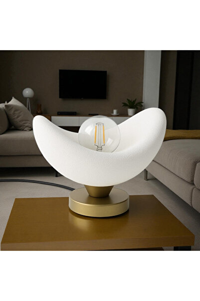 Lasirius Luna Lampshade Moon Shaped 3D Printing Decorative Table and Night Lamp with Rustic Bulb Gift 20 X 37 cm