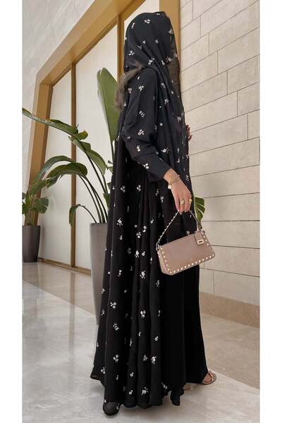 AYA Abaya Linen Indian Fully Embroidered indian linen abaya