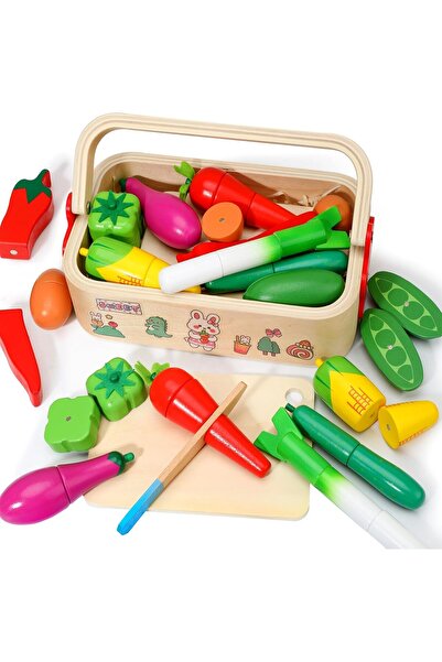 Picodino Magnetic wooden vegetable crate set