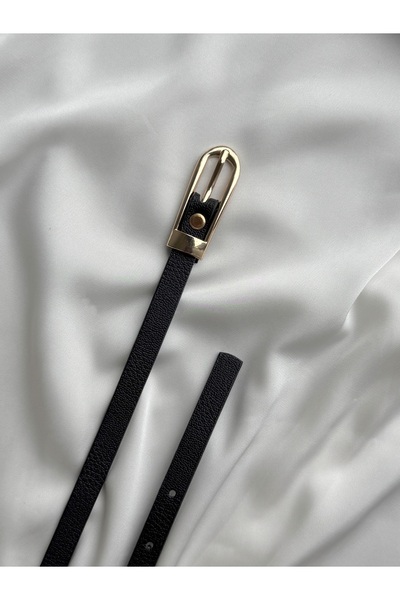 KIRASE Thin Stylish Gold Buckle Trouser Belt, Coat Belt, Dress Belt, Shirt Belt Length 111 Width 1 cm