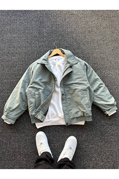 tetramoda Unisex Oversize Crinkle Bomber Jacket