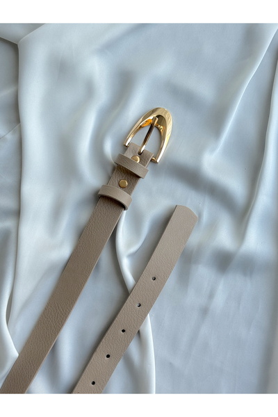 KIRASE Women's Gold Stylish Trouser Belt, Jacket Belt, Dress Belt Size 110 - Width 2.2 cm