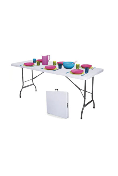 KlaussTech Folding Table For Garden/Terrace Steel Structure Material, Top, Easy To Clean, 180x70x74 Cm,