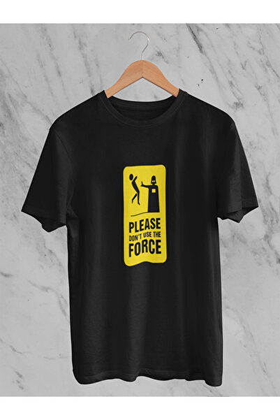 MG Pleace Don'T Use the Force Printed Cotton Ov Oversized Alip Short Sleeve U...