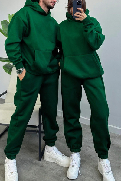 ruNadeS Unisex Couples' Special 3 Thread O Oversized Thick Winter Tracksuit Set Single