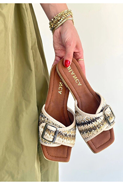 ALFA AKSESUAR 03 Revin Beige Skin Slippers