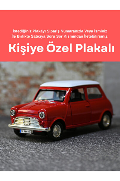 bebeym Mini Cooper Nostalji Metal Oyuncak Araba - Işıklı ve Sesli Kişiye Özel Plakalı