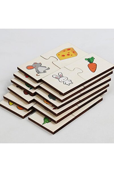 Picodino Wooden matching game - Animal food, 2 stages