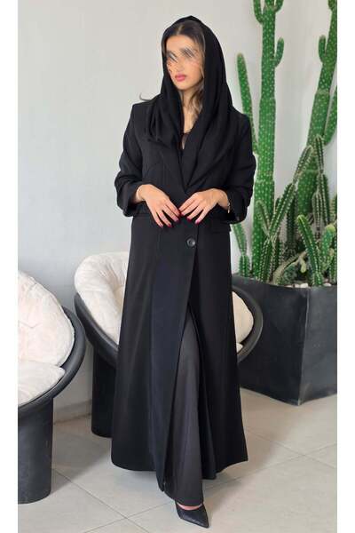 AYA عباية بليزر من قماش الكوبرا مع ذيل مخطط إضافي