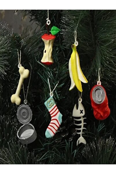 Generic 7 قطع من زينة شجرة عيد الميلاد ثلاثية الأبعاد - نفايات التفاح، قشرة ا...