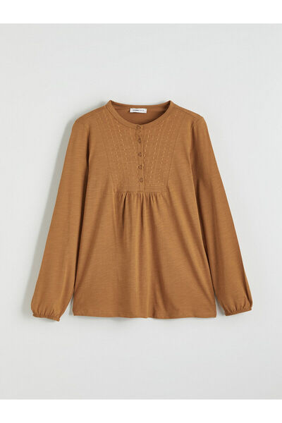 LC Waikiki LCW Grace Bisiklet Yaka Nakışlı Bluz