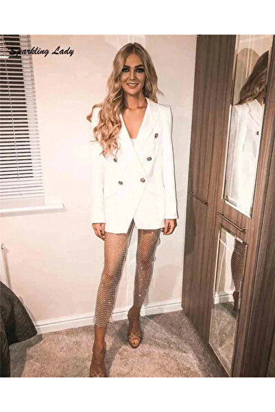 Veille Women's Crystal Stone Mesh Pants & Women's Stone Pants, Stylish Party Stone Crop, Beach Wear Outfit