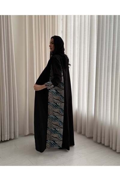 AYA بليزر أسود مع تطريز جانبي فاخر