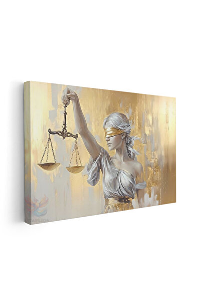Artarilion Yatay Kanvas Tablo Hukuk Adalet Terazisi Modern Duvar Tablosu Kanv...