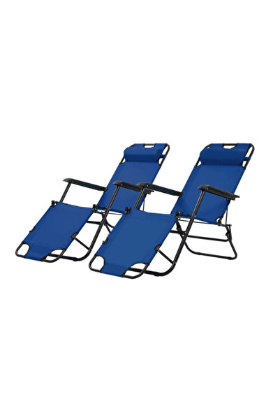KlaussTech Set de 2 șezlonguri pliabile, 175 x 61 x 87 cm, cu suport pentru p...