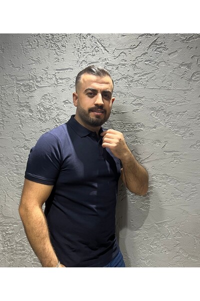 KILIÇ MODA Men's Navy Blue Polo Neck