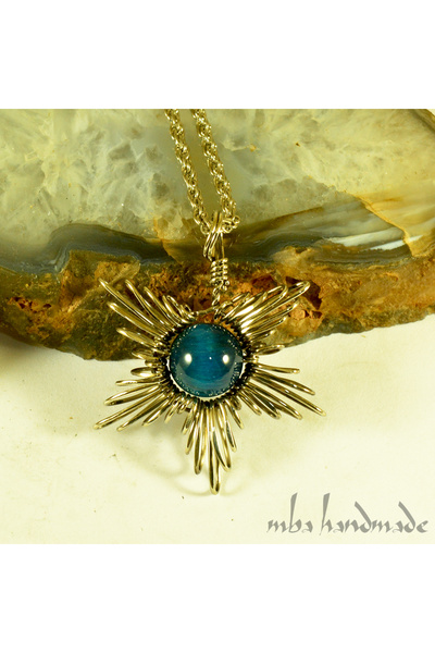 mba handmade jewelry قلادة من الحجر الطبيعي المصنوع يدويًا على شكل نجمة كريست...
