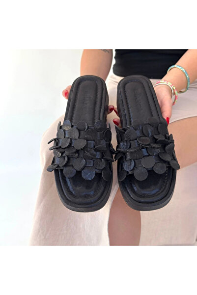 ALFA AKSESUAR 03 Norx black leather slippers