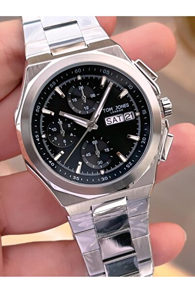 Tom Jones Men's Wristwatch 10046 with Bracelet Gift, Steel Strap, 3 Atm Water Resistant, 2 Years Warranty.