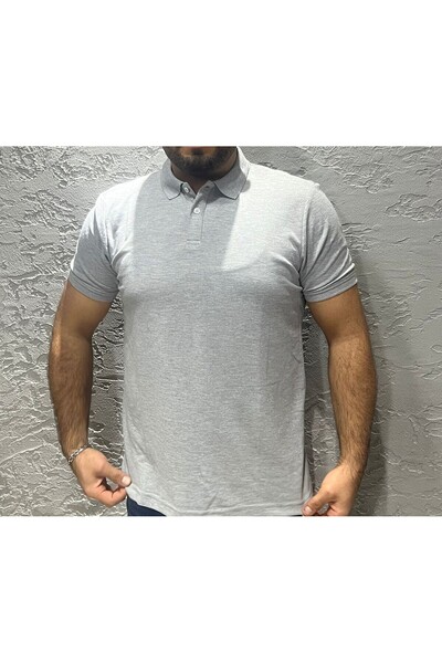 KILIÇ MODA Men's Gray Polo Neck T-Shirt