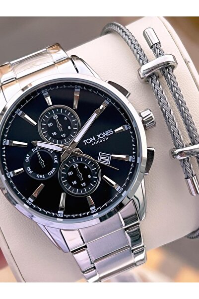 Tom Jones Men's Wristwatch 2462.2 with Bracelet Gift Steel Cord 3 Atm Water Resistant 2 Years Warranty