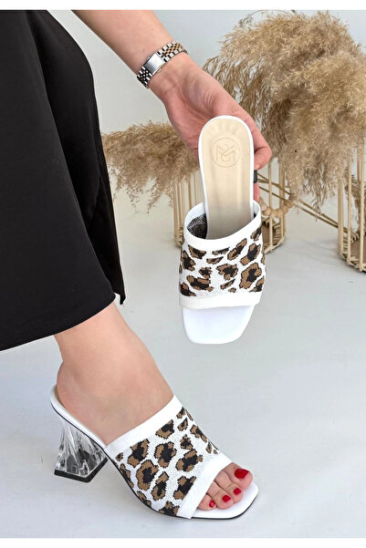 ALFA AKSESUAR 03 Evra Zebra Knitwear Heeled Slippers